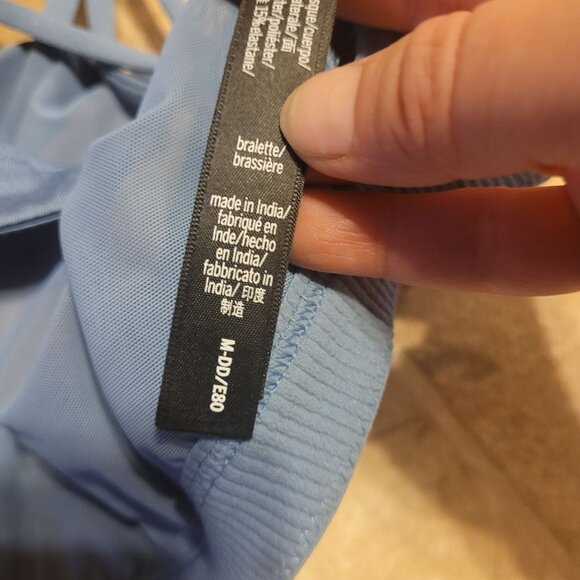 Victoria's Secret Medium DD Live On Point Sports Bra Min Support Strappy Blue - Picture 4 of 4